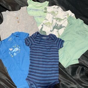 Carter's Blue and Green Bodysuits Set for Babies